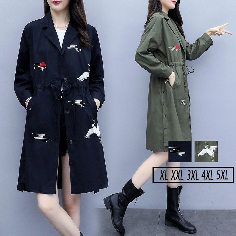 チェスターコート 大きいサイズ コート レディース アウター 膝丈コート チェスター 刺繍コート ウ