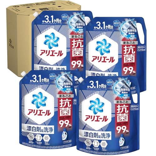 アリエール 洗濯洗剤 液体 超抗菌プレミアム 漂白剤級洗浄 清潔でさわやかな香り 詰め替え 2210gｘ4袋 [大容量] [ケース品]