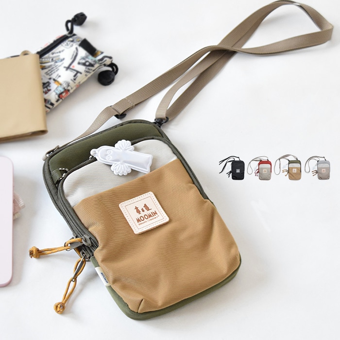 ムーミン ショルダーバッグ ミニ スマホショルダー バッグ レディース 斜め掛け 軽量 スマホショルダー 大人 鞄 撥水 スマホポーチ おしゃれ 軽い かわいい 黒 スマホ 小さめ 縦型 縦長