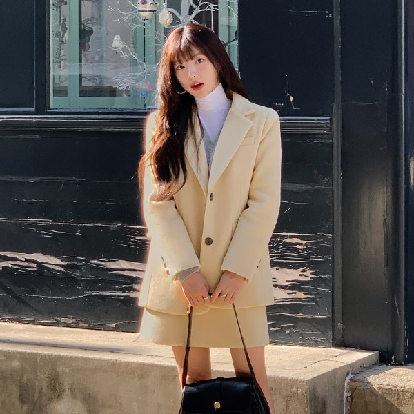 起毛ジャケットミニスカートセットアップ st2692