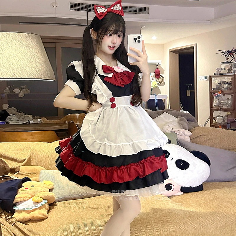 新赤い服 にじげんメイド服cos服かわいいロリータアニメコスプレ女装