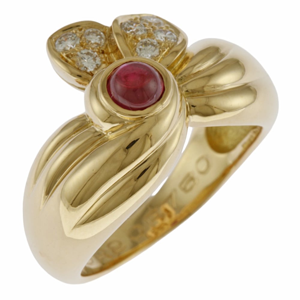 クリスチャンディオール リング 指輪 12号 18金 K18イエローゴールド ダイヤモンド Christian Dior 中古 美品