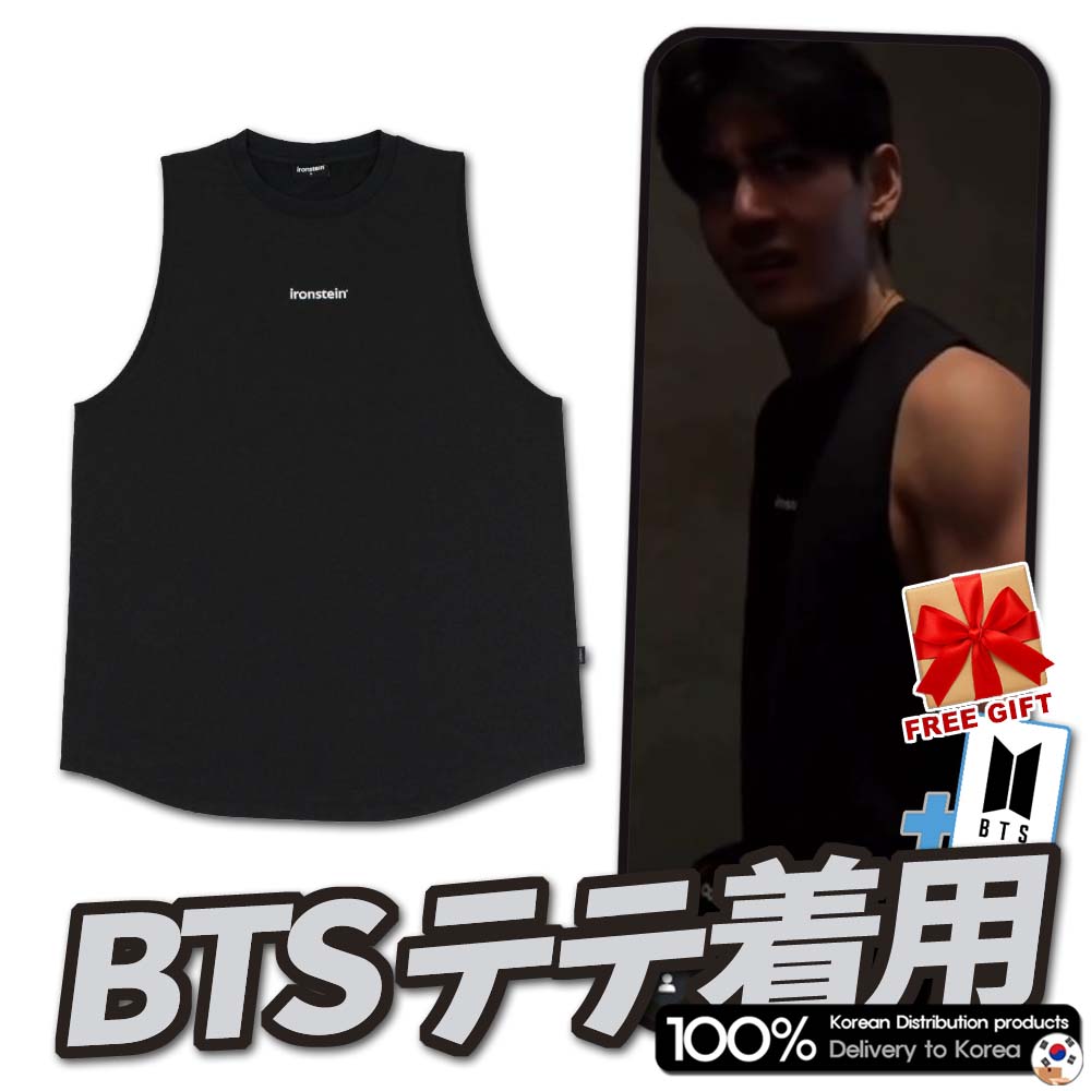 [BTS テテ 着用] [ironstein] スモールロゴ ノースリーブ ブラック Small Logo Sleeveless Top Black Gym Wear 5,602円