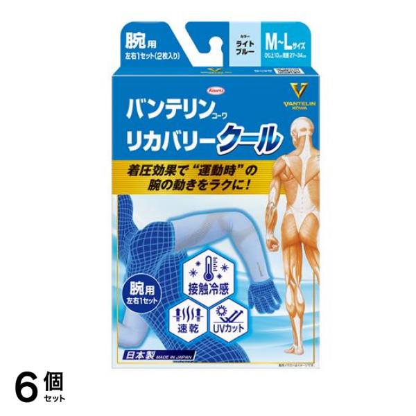 バンテリンコーワリカバリークール腕用 M-L ライトブルー 2枚入 6個セット