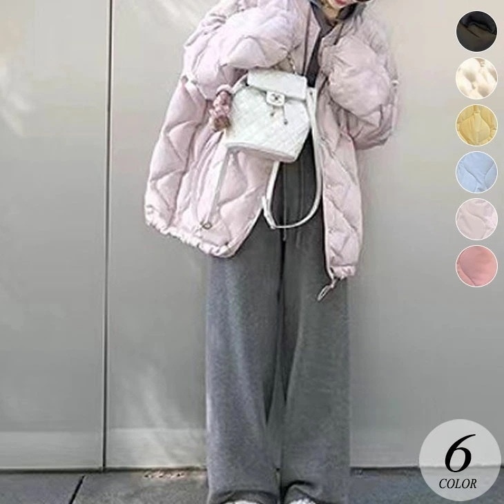 【2025新作 急速出荷】ダウンジャケット レディース 秋 冬 ブルゾン アウター 中綿 暖かい 防寒 保温 ダウン ゆったり オーバーサイズ 体型カバー キルティング キルティングジャケット 羽織り