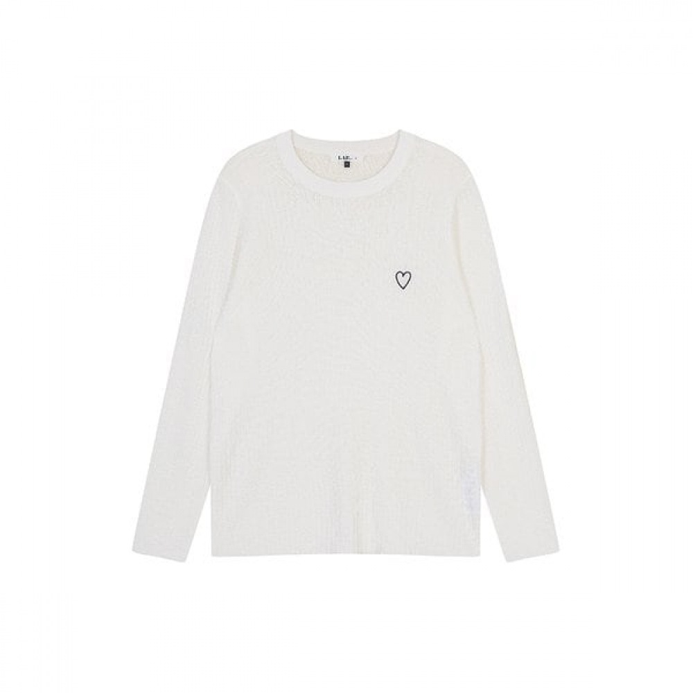 ハート刺繍ポイント長袖ニット AR2KH422