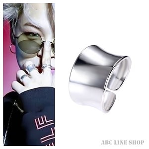 BTS ジミン着用モチーフ 幅広 ワイドリング 指輪 13-14号 レディース メンズ 韓国ファッション
