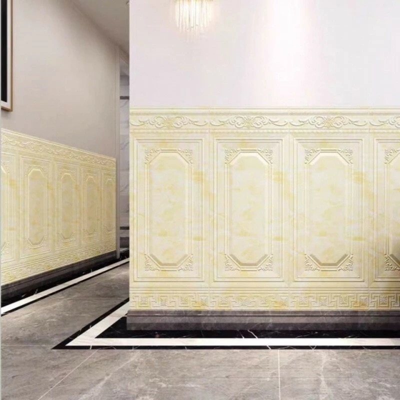 10枚組+10枚セット/70×70cm /約3mm クッションシート 壁 レンガ 壁紙 シート 厚手 腰板風 壁紙シート おしゃれ 発泡スチロール のり付き タイル 壁紙 シール 立体 腰壁 リメイク