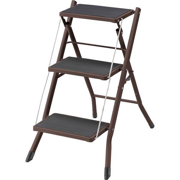 ステップ台 約W42.5xD65.5xH68cm ブラウン 完成品