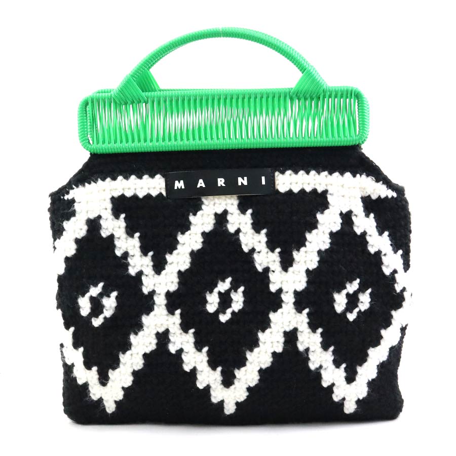 マルニ MARNI ハンドバッグ ニット グリーン×ブラック×ホワイト レディース r10250j 12,816円