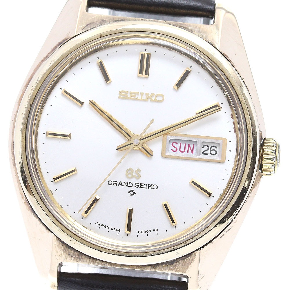セイコー SEIKO 6146-8000 グランドセイコー ハイビート デイデイト 自動巻き メンズ _838451【中古】