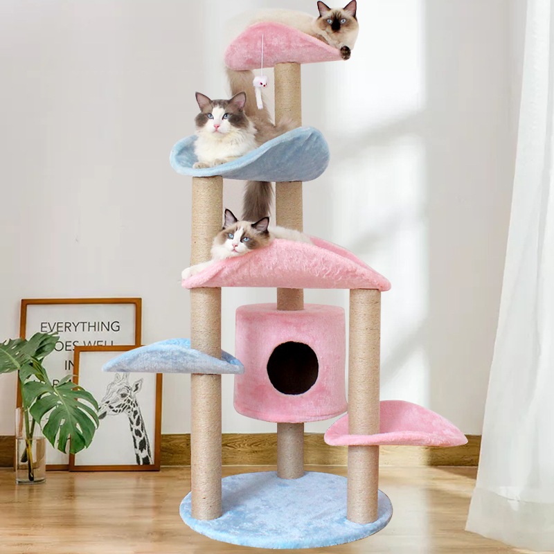 猫クライミングフレーム大型キャットツリーキャットネスト一体型猫爪とぎボード猫クライミングコラム猫おもちゃ猫別荘ジャンプ台
