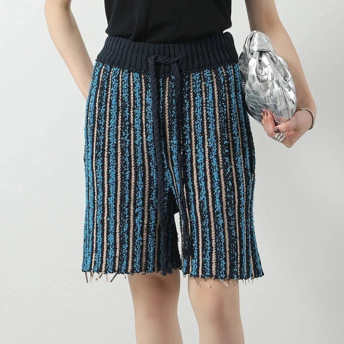 ATOMOFACTORY アトモファクトリー ハーフパンツ PE24AFU43 レディース イタリア製 ニット セットアップ可能 BLU/AZZURRO/BEIGE