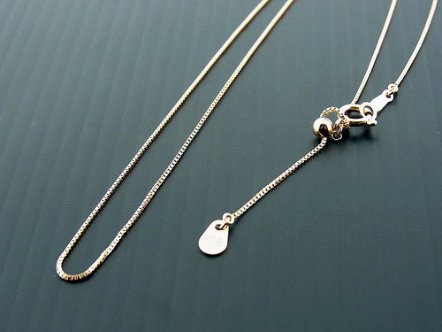 K18ピンクゴールド　0.6ミリベネチアンチェーン　45センチ　スライドアジャスター式 後払い不可