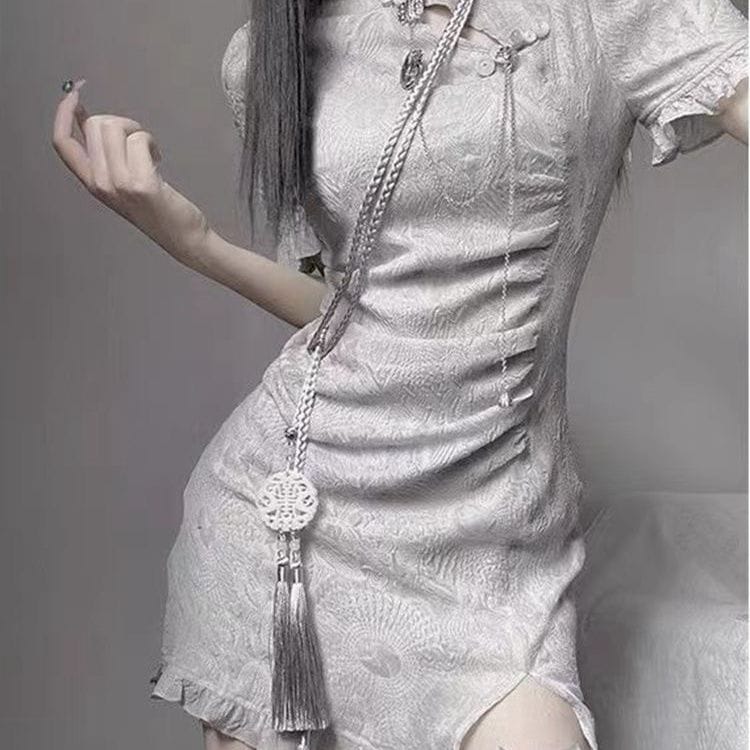 [内部生产]チャイナドレスを改良して24の新作感ギャル甘辛風クールでスタイリッシュな新チャイナドレス