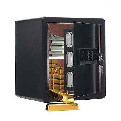 【国内即日発送】金庫 家庭用 26.6L 防犯金庫 緊急電池ボックス付き アラーム機能付き 鍵付き 防盗 旅館 店舗 事務所 ホテル 業務用 日本語取扱説明書付 書類保管