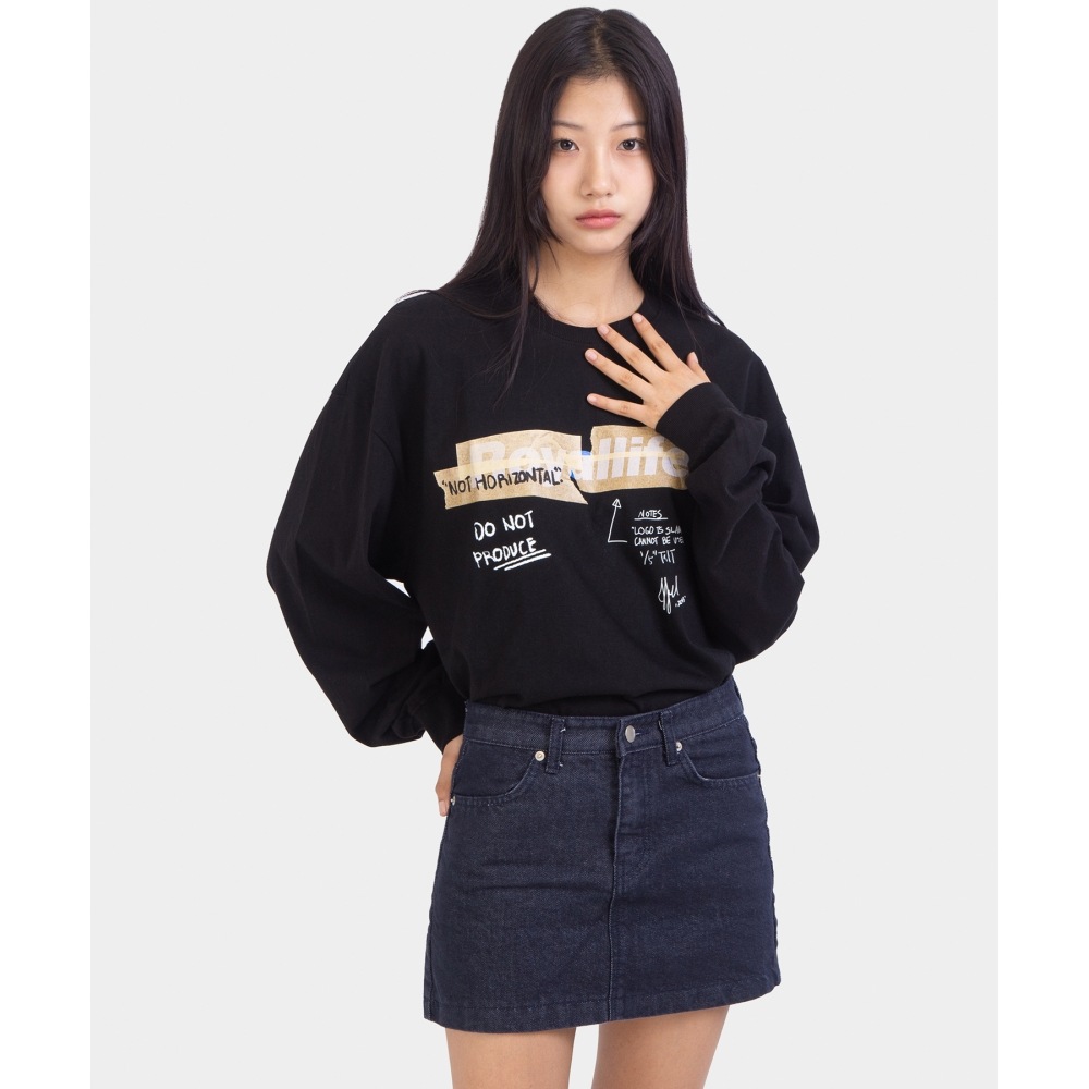 ロイヤルライフ RLLR3005 テープ付き OG ロゴロングスリーブ-ブラック