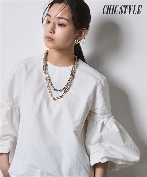 シャツ・ブラウス ボリュームスリーブブラウス 大きいサイズ有 シックスタイル