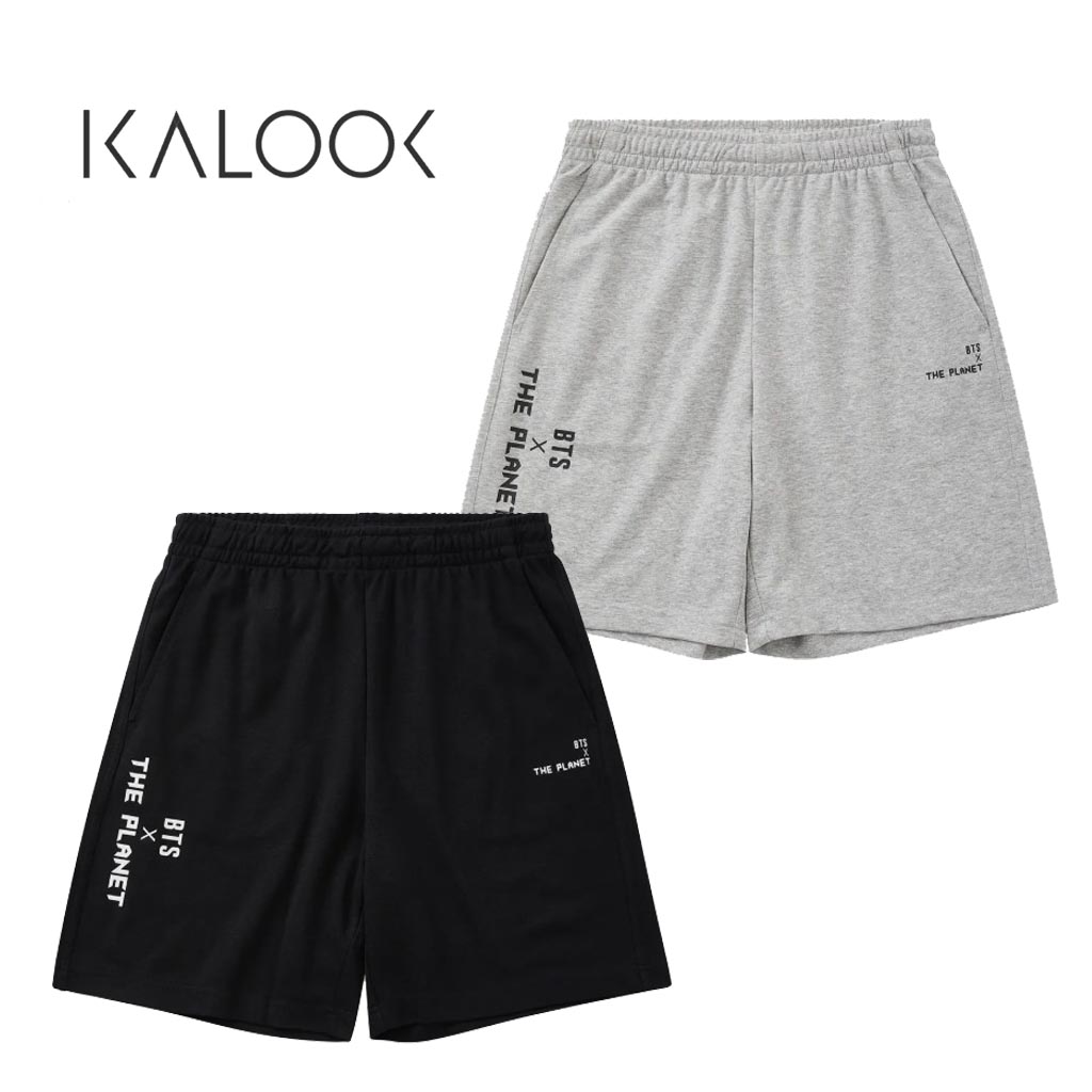【公式】[IKALOOK] BTS X THE PLANET Elastic Shorts 2 Color BTSザプラネット バンディングショーツ（2色：グレー・ブラック）