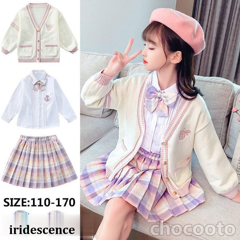 新品入学式 子供服 女 3点セット 女の子 卒園式 小学生 令和4年 年長 新一年生 120 130 110 制服 長袖 受験 面接 フォーマル キッズ 発表会 結婚式 ワンピース