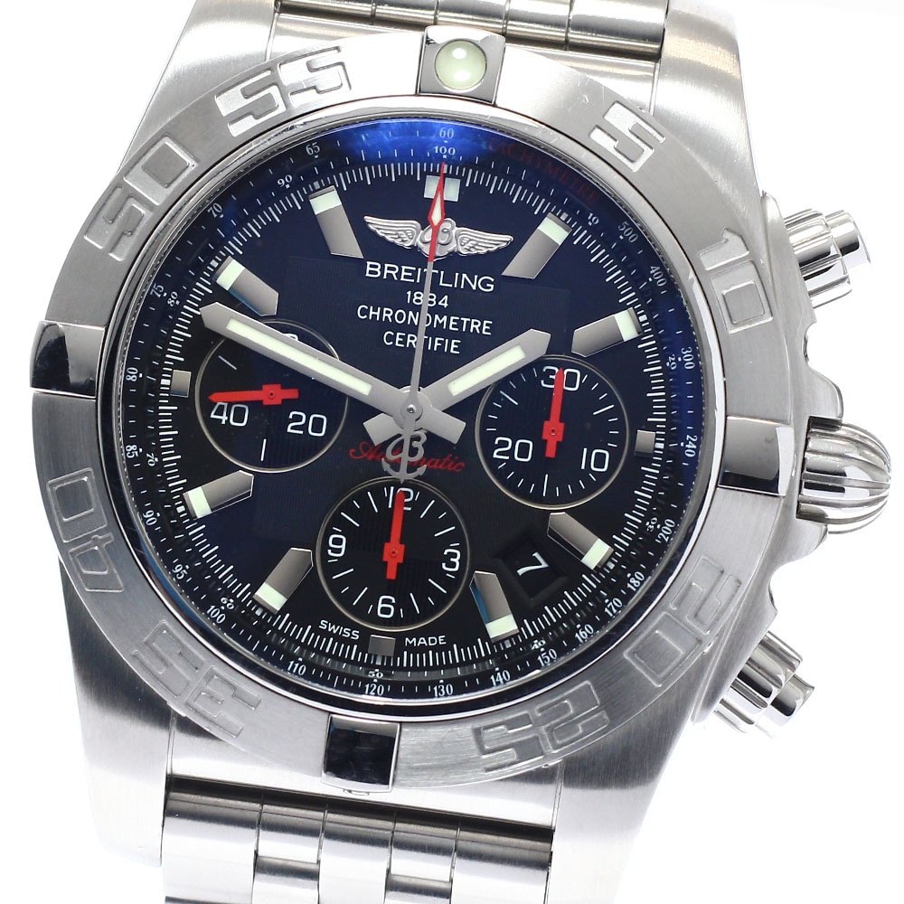 ジャンク ブライトリング BREITLING AB0111 クロノマット44 クロノグラフ 自動巻き メンズ 箱・保証書付き_933799【中古】