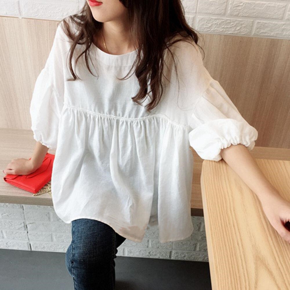 チュニック ペプラム カラフル おしゃれ ランタン袖 トレンド ブラウス ランタンスリーブ 韓国 レディース トップス オルチャン シンプル 体型カバー 楽ちん 大人カジュアル カジュアル