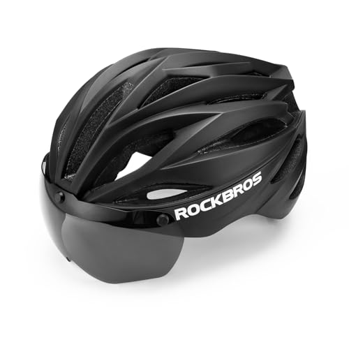 ROCKBROS(ロックブロス)自転車 ヘルメット 大人 自転車用ヘルメット CE認証 軽量 一体成型 耐衝撃性 通気性 磁気ゴーグル付き UVカットサングラス付き ロードバイク サイクリング 通勤