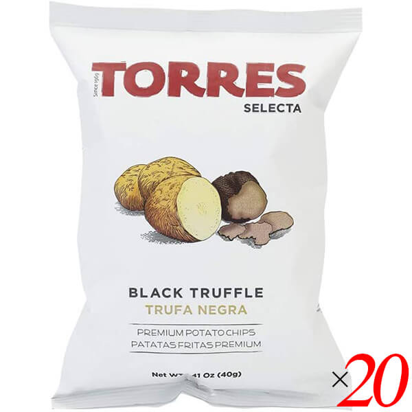 ポテトチップス トリュフ ポテチ トーレス TORRES 黒トリュフ 40g 20個セット