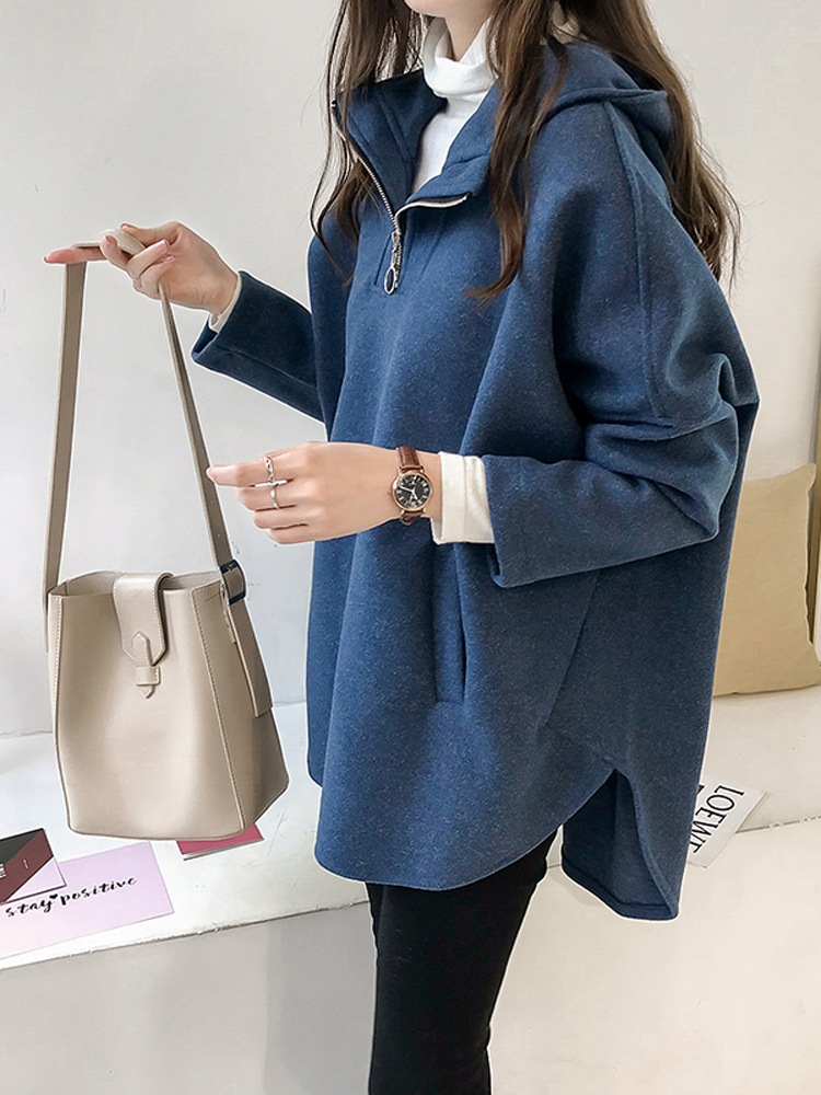 ハーフジップ プルオーバー パーカー パーカ レディース スウェットパーカー スウェットトレーナー シンプル カジュアル 大人 おしゃれ かっこいい モダン 無地 秋 冬 レディース お出かけ 休日