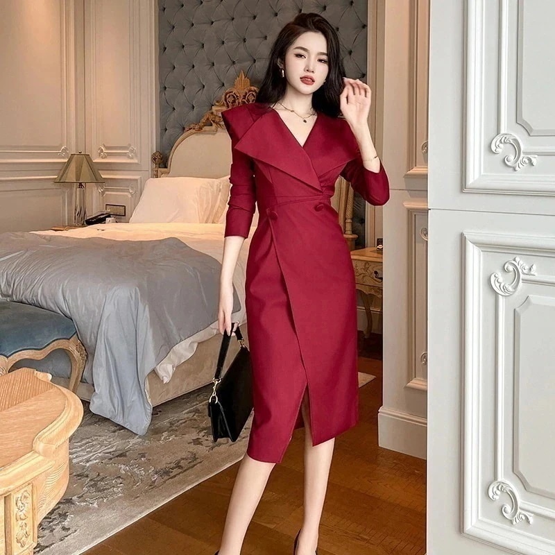 秋冬 女王風 通勤 スーツワンピース 正式 パーティードレス キャバ 着痩せ 大人 同窓会 披露宴 卒業式 結婚式 演奏会 ウェディング 二次会 発表会