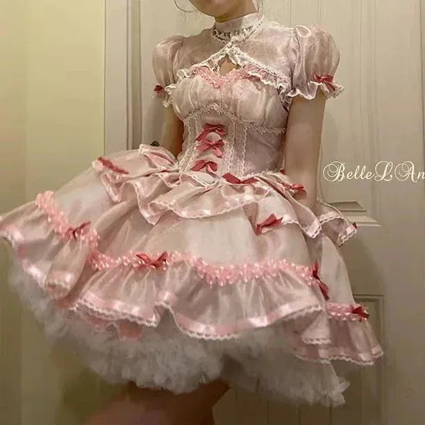 レトロ ロリータドール ドレス 花嫁 初恋ドレス 二次元ワンピース 茶会 キューティーハニーバレエ コスプレ キャミワンピース 可愛い和服コスチュームコスチューム