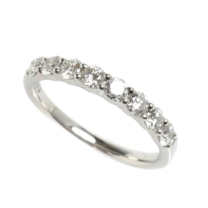 4℃ ヨンドシー Pt950プラチナ ハーフエタニティ リング・指輪 ダイヤモンド0.80ct 12号 3.9g レディース 中古 美品