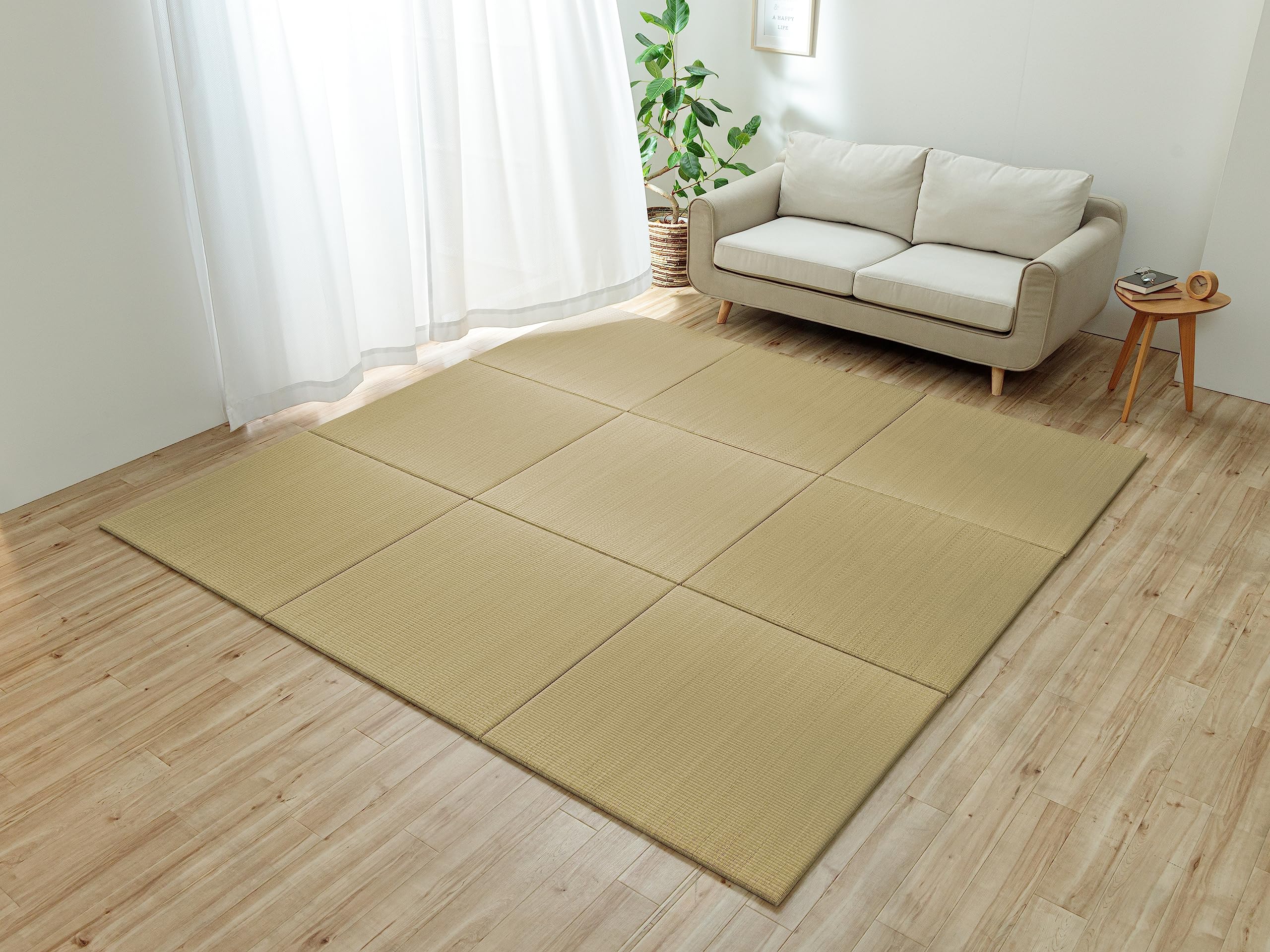 イケヒコ い草 ラグ 畳 帖 システム ユニット 置き畳 マット ハイハイ畳 半畳 約82×82cm 日本製 国産 ナチュラル キッズ ベビー 赤ちゃん 子供 プレイ 和室 簡単 シンプル ＃1110