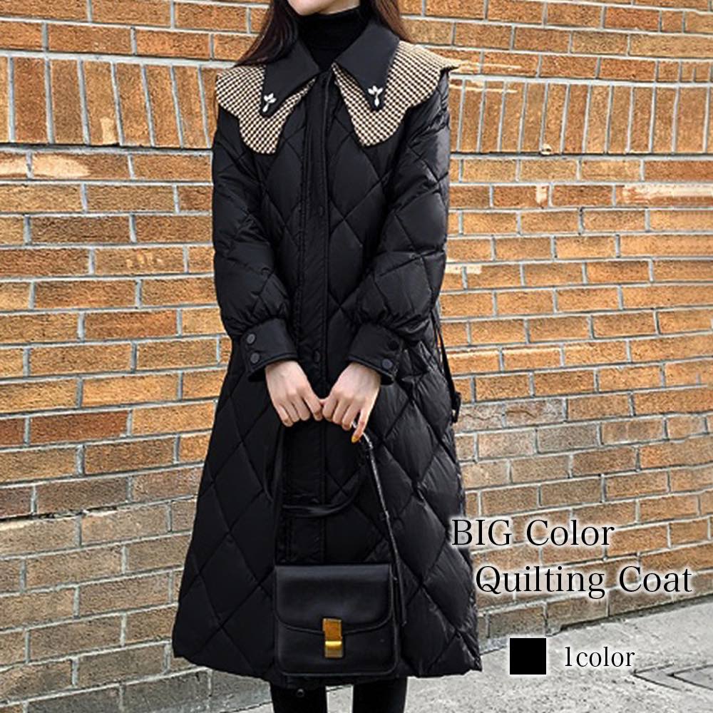 ダウンジャケット レディース BIGカラーキルティングコート 秋 暖かい ロング ダウン 人気 防風 高級 ショート 冬 春 ブランド 大きいサイズ ダウンコート 丈 40代 コート 20代 ジャンパ