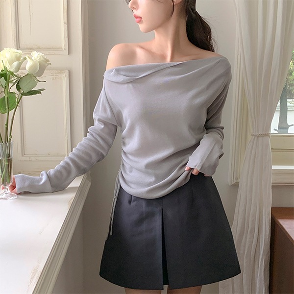 片オフショルダーニット nt4623