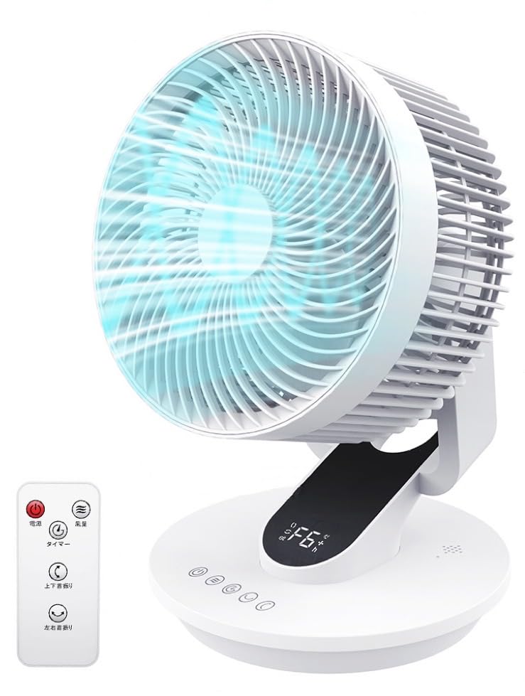 【2025日本初登場 サーキュレーター·4Dランダム送風】卓上扇風機 DCモーター 究極静音 30畳対応 冷暖房の効率向上 6段階風量 12時間タイマー デスクトップファン リビング扇風機 強力送風