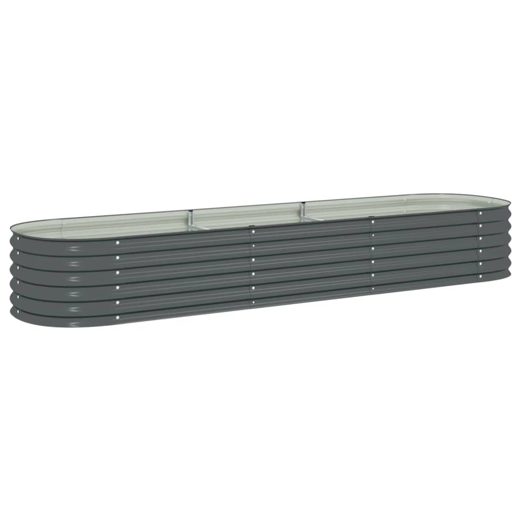 レイズドガーデンプランター 320x80x44cm 亜鉛メッキ鋼製 グレー