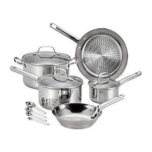 【即納】t-fal e760sc 12Piece Performaステンレススチル調理器具セットシルバ 0 シルバ E760SC64