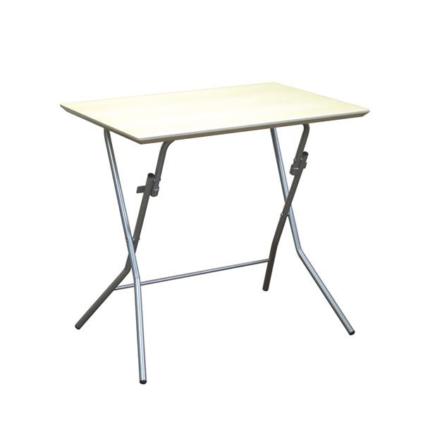 折りたたみテーブル (幅75cm ナチュラル×シルバー) 日本製 木製 スチールパイプ 14,443円