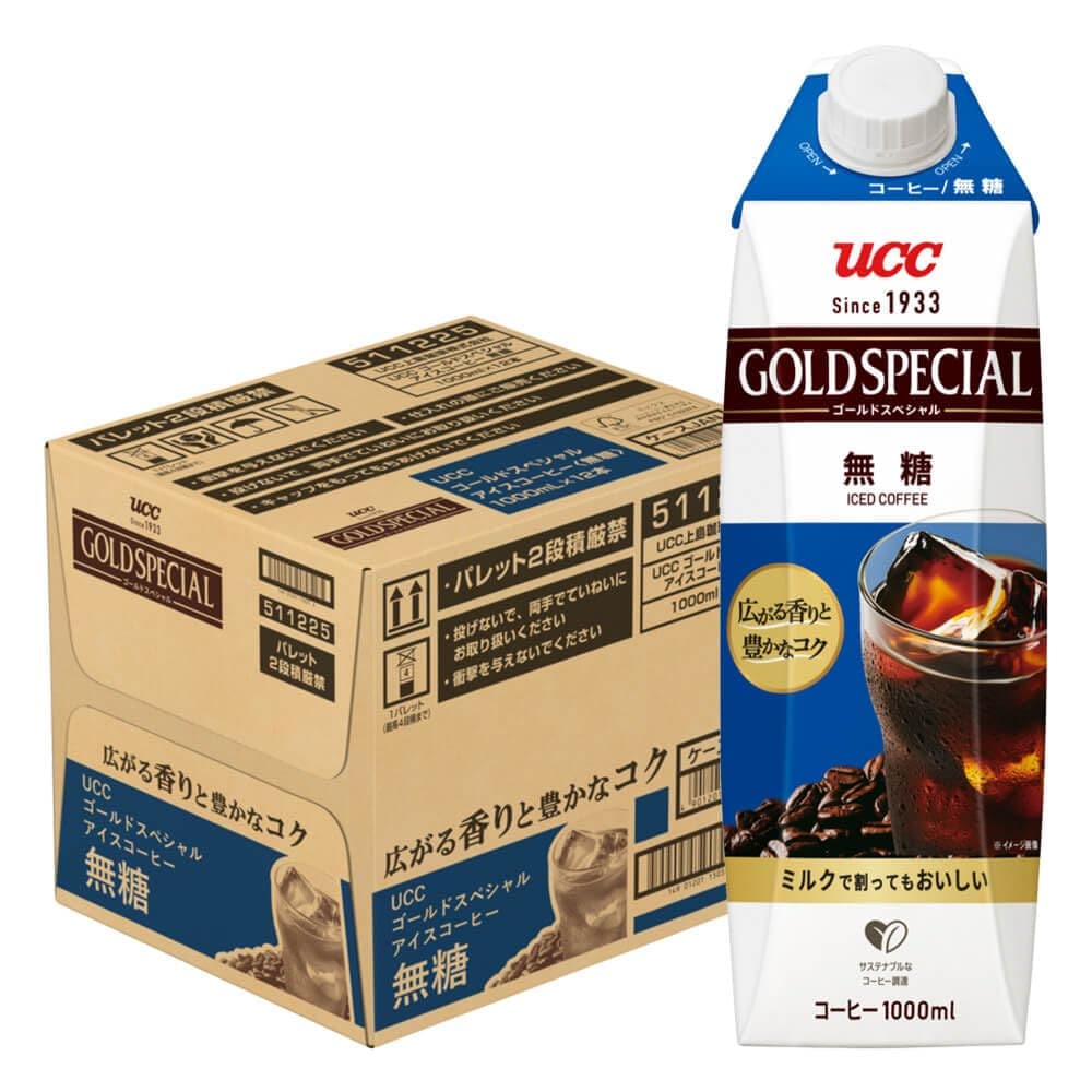 UCC ゴールドスペシャル アイスコーヒー 無糖 紙パック コーヒー 1000ml×12本