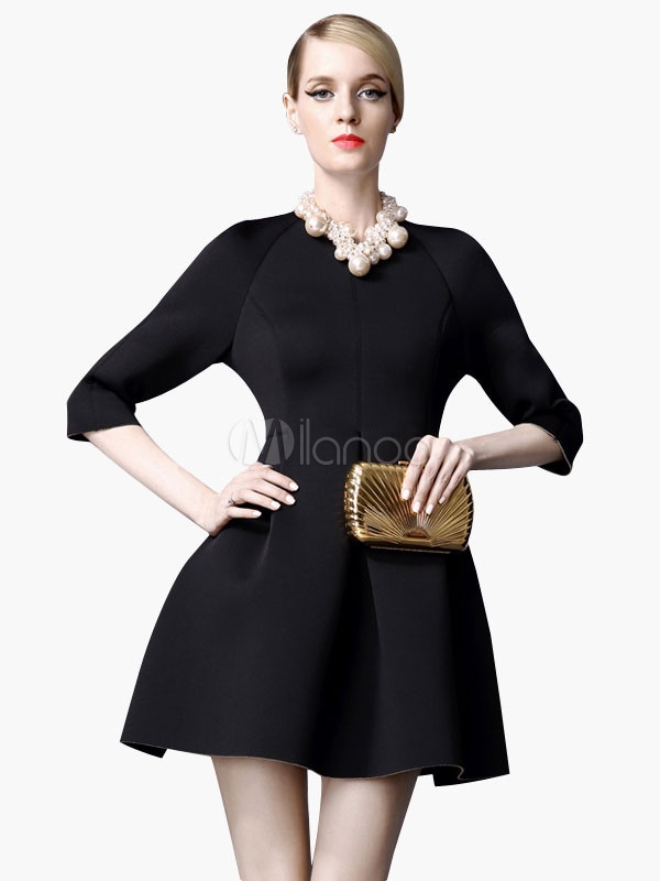 ヴィンテージクルーネックスケータードレス