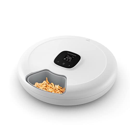 Petoneer NutriSpin 6 Meal Pet Feeder【ニュートリスピン】 安心の国内サポート 付き PF001 ペット用 自動給餌器 ウェットフード対応 2WAY給電 犬猫お留守番