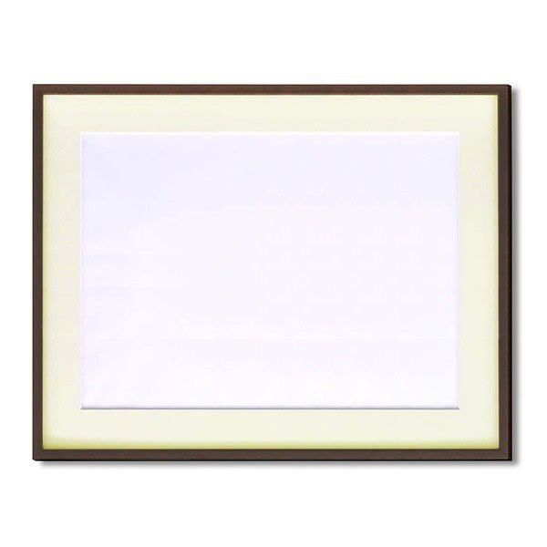 水彩額縁/フレーム [F10号/ブラウン] 壁掛けひも/アクリル/マット付き 化粧箱入り 5767