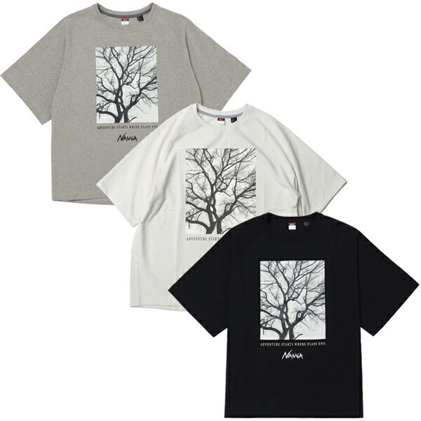 エコハイブリッド ステイティー ビックシルエット ユニセックス モノクロフォトTシャツ ラグランスリーブ