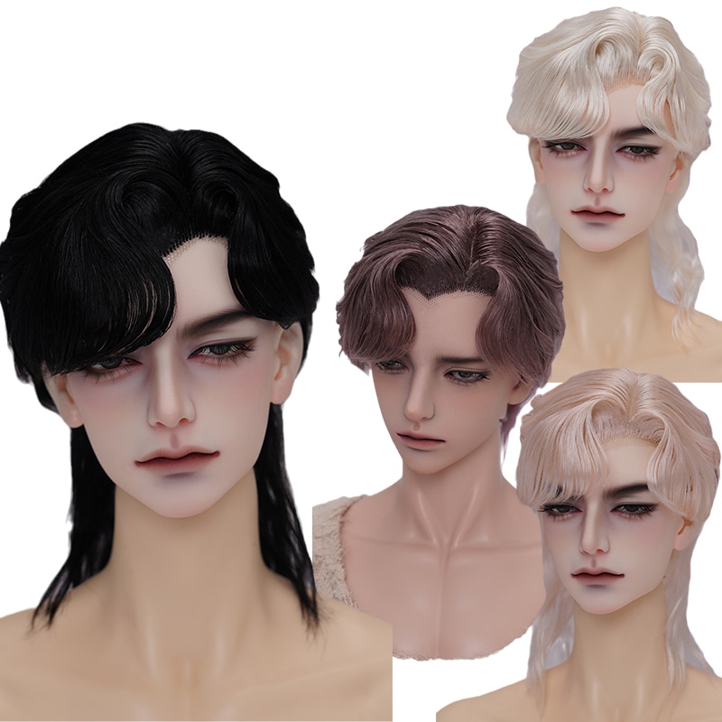 BJD 1/3 ドールウィッグ ウルフ サイドパート 富士額 定型ウィッグ 4色 SD/小顔SDサイズ球体関節人形用