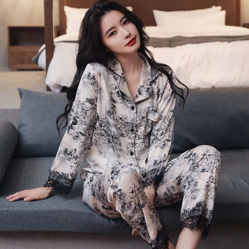 パジャマ レディース新型パジャマレディース長袖セットフレンチヴィンテージクストライプおしゃれホームウェア母の日プレゼントルームウェア パジャマ レディース