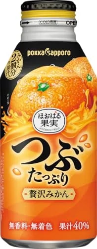 ポッカサッポロ ほおばる果実 つぶたっぷり贅沢みかん400g×24本