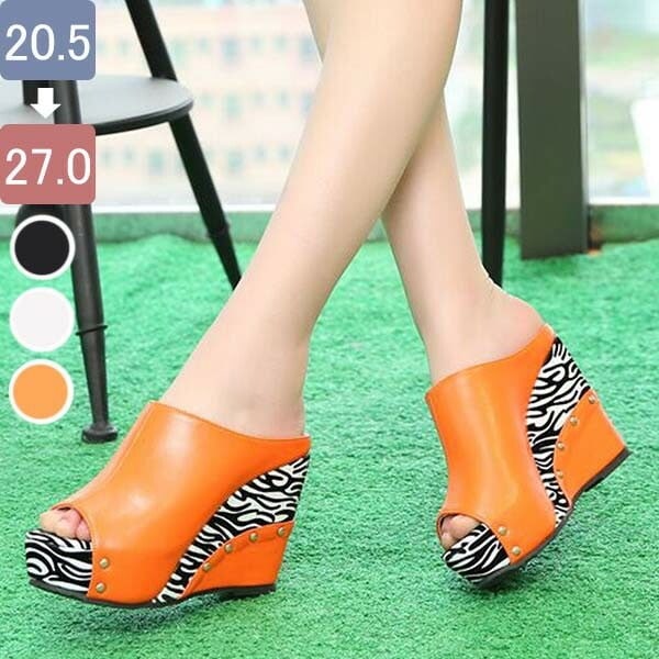 サンダル レディース ヒール ウエッジソール サンダル ミュール ウェッジソール 厚底 シューズ かかとなし 歩きやすい 美脚 靴 小さいサイズ 大きいサイズ 女性 大人 かわいい 夏 おしゃれ 母の