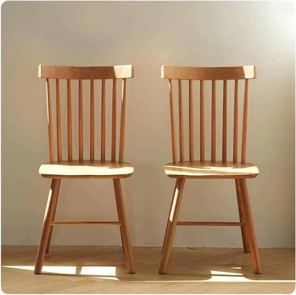 ダイニングチェア 2脚セット 木製ウィンザーチェア 人間工学 コームバック 要組立 椅子 餐椅 天然木 北欧 おしゃれ 48*48*86cm