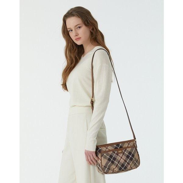 [24FW] [定番商品] ブラウンチェックレザー クロスバッグ WCBA4F675W2